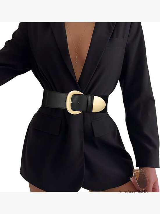 Women Wide Elastic Waist Belt for Dresses Thick Stretchy Belt Trendy main image 4